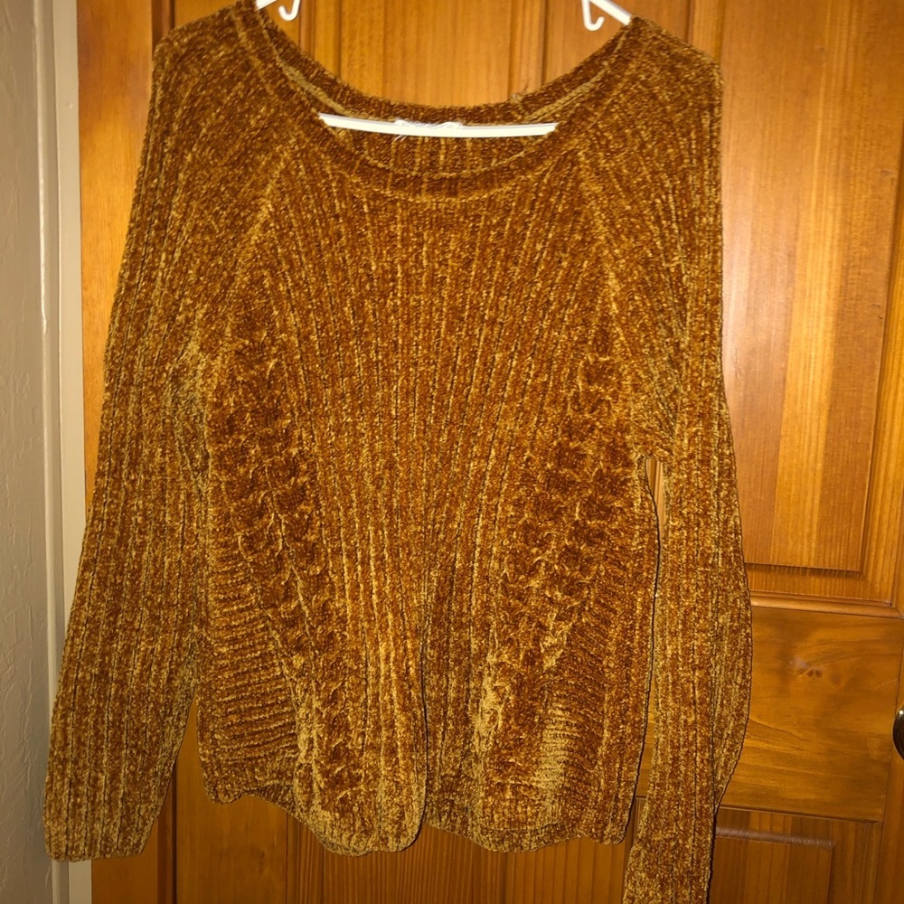 Yellow chenille sweater